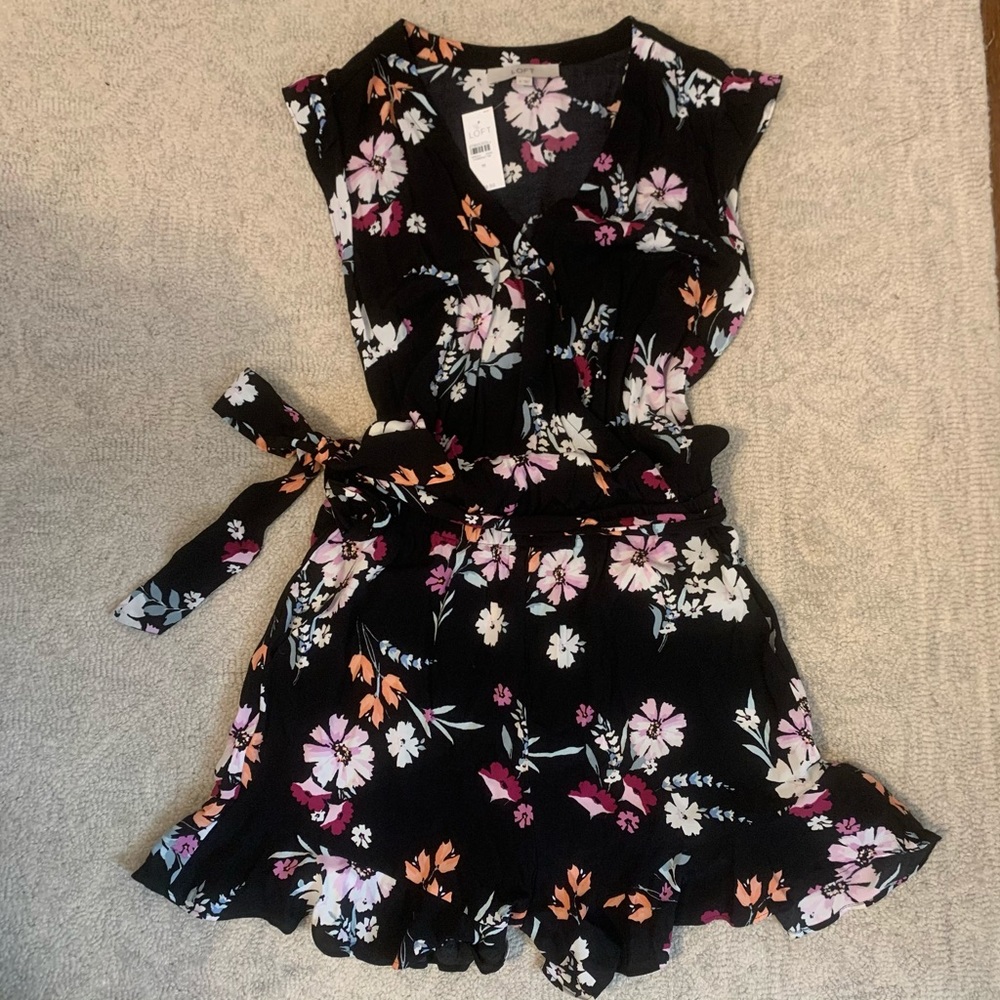 NEW Loft Black Floral Romper